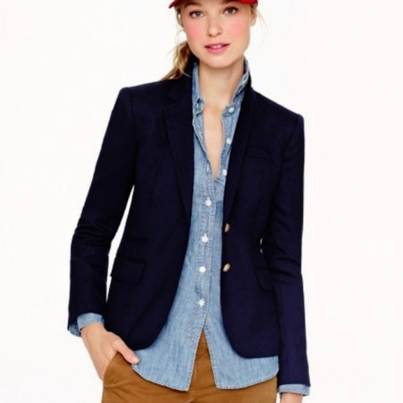 J. Crew Jackets & Blazers - J.Crew Navy Wool Schoolboy Jacket 12